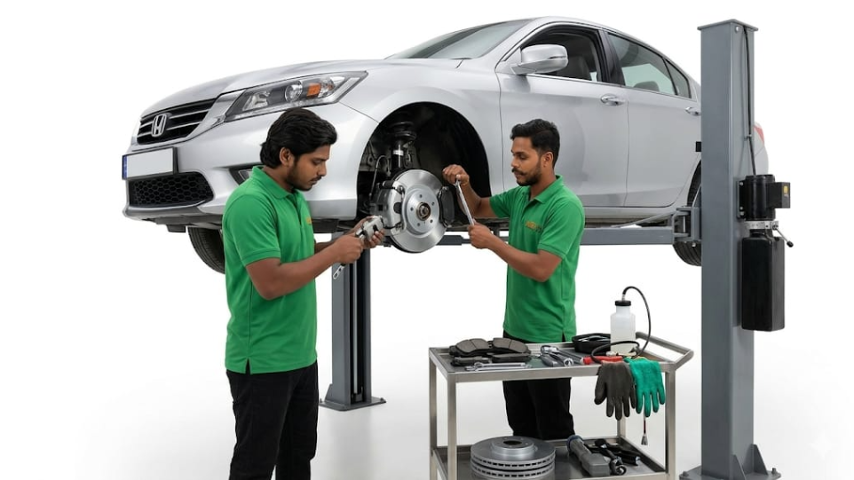 vehicle mechanical repair process at Hari Kripa Services garage
