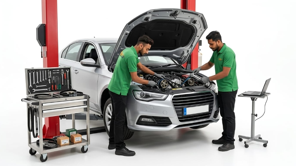 car engine maintenance at Hari Kripa Services automobile workshop