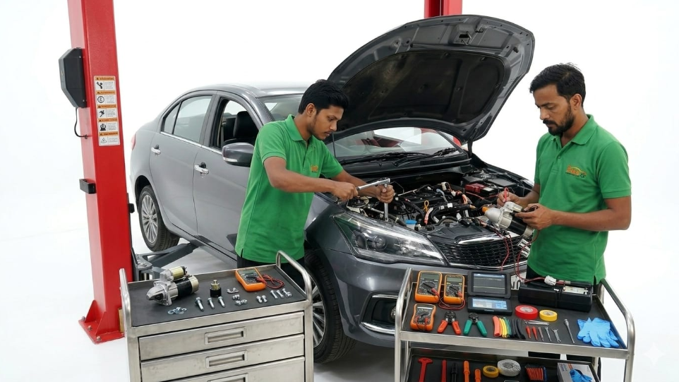 professional car electrical repair service at HKS car workshop