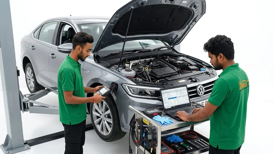 car computer scanning service at Hari Kripa Services automobile workshop