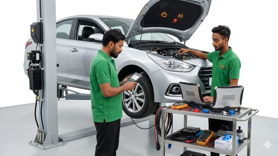 car OBD scanning service at Hari Kripa Services car repair center