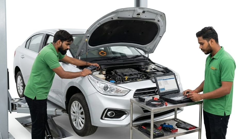 professional car diagnostic service at Hari Kripa Services workshop