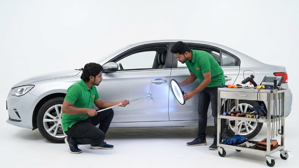 car dent repair service at Hari Kripa Services automobile workshop