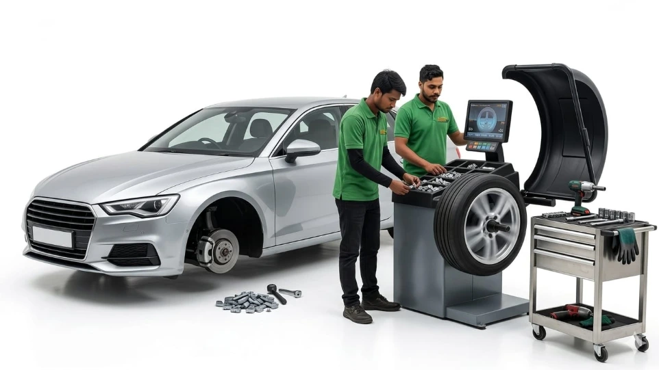 steering repair and suspension inspection at Hari Kripa Services garage