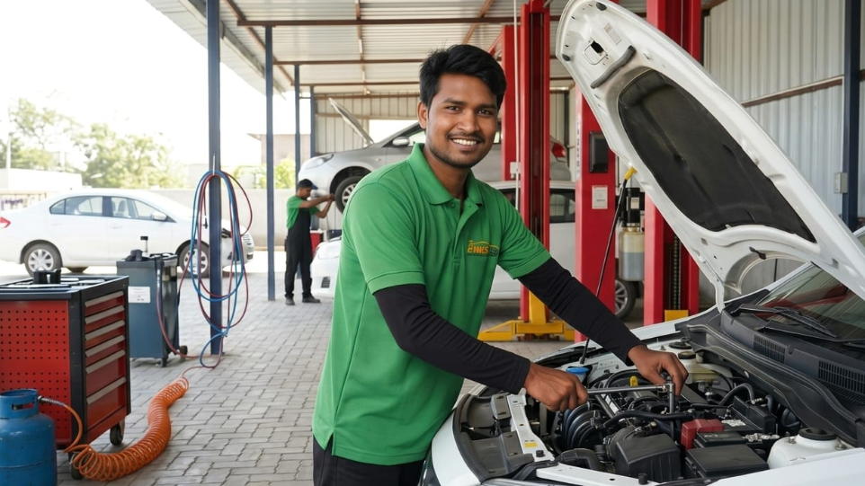 car servicing at Hari Kripa Services workshop in Suncity Sikar Road Jaipur