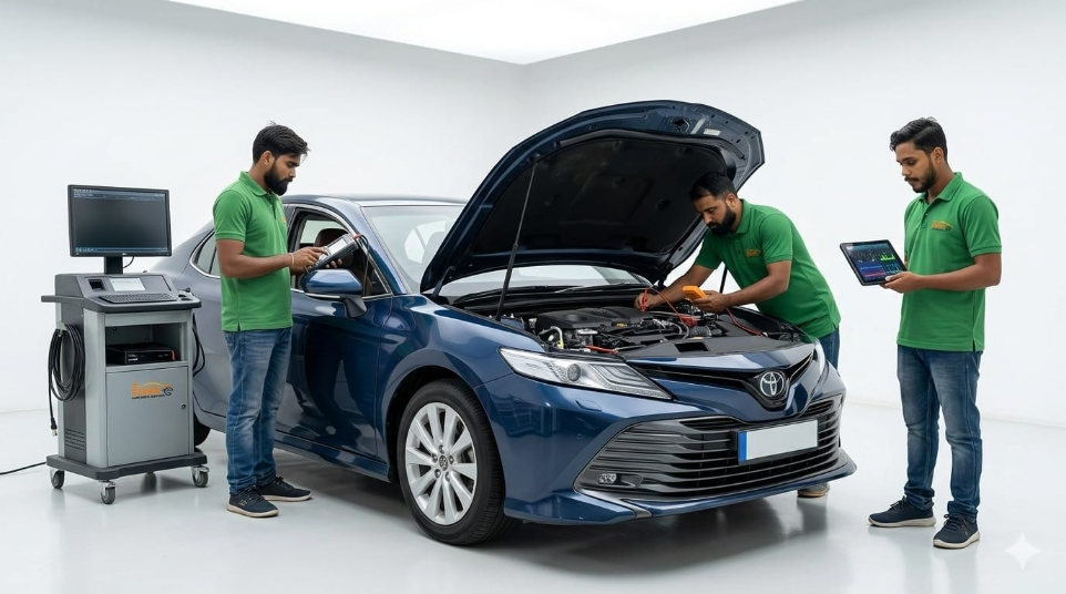 Professional car servicing and maintenance at Hari Kripa Services HKS auto workshop