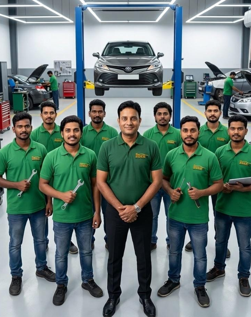 Hari Kripa Services technician discussing car repair with customer