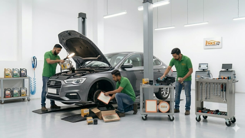 car maintenance and repair service at HKS car service center