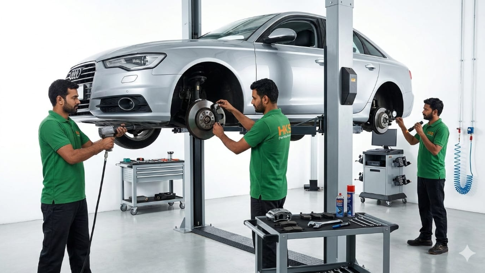 professional car servicing at Hari Kripa Services automobile workshop