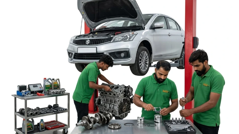 car engine repair service at Hari Kripa Services mechanical workshop